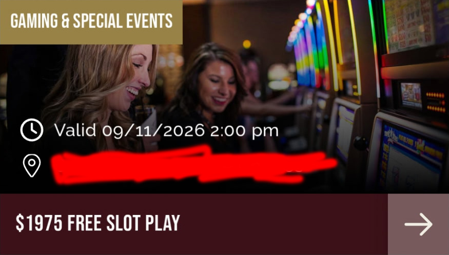Screenshot of freeplay offer