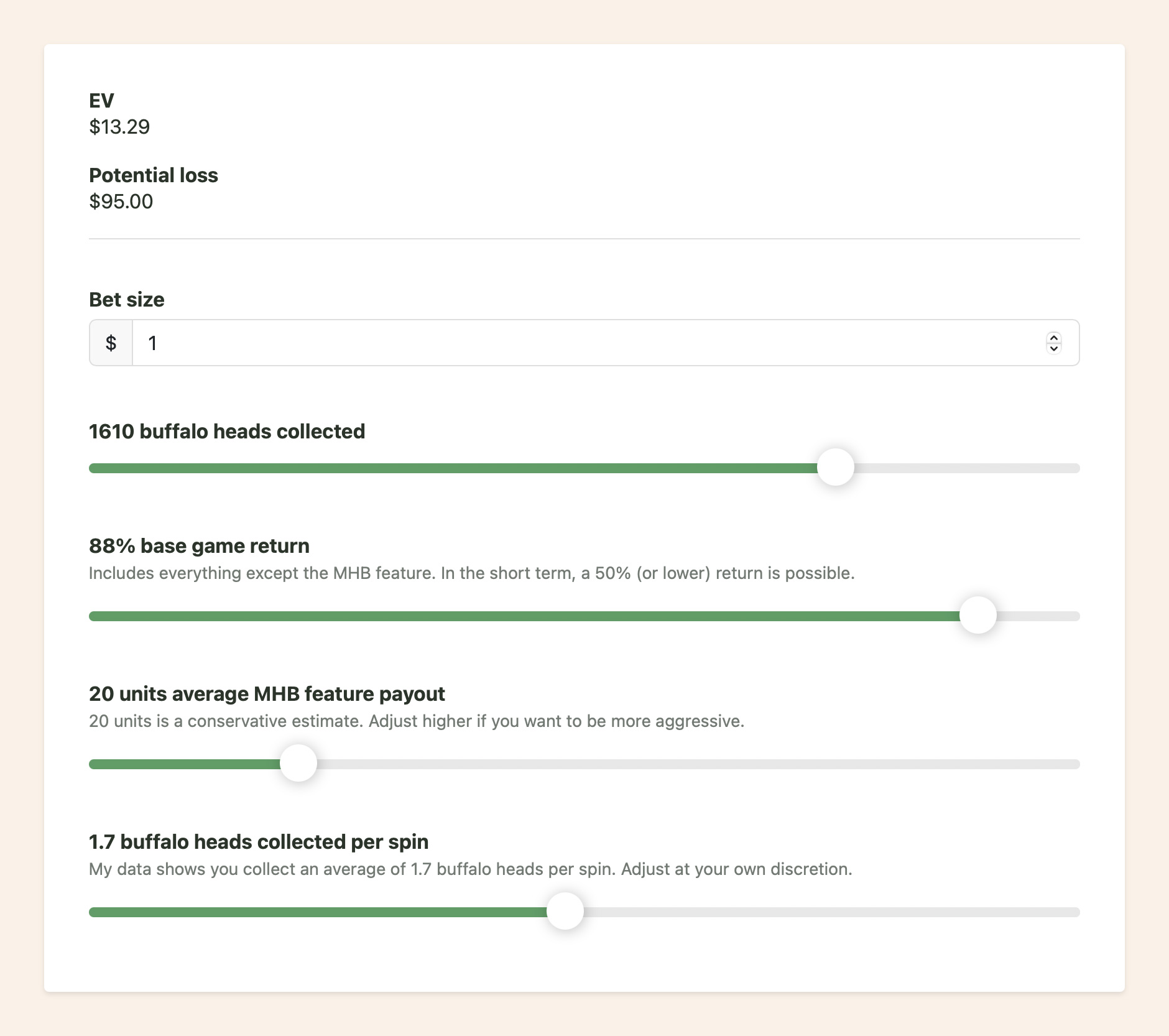 Buffalo Link Calculator